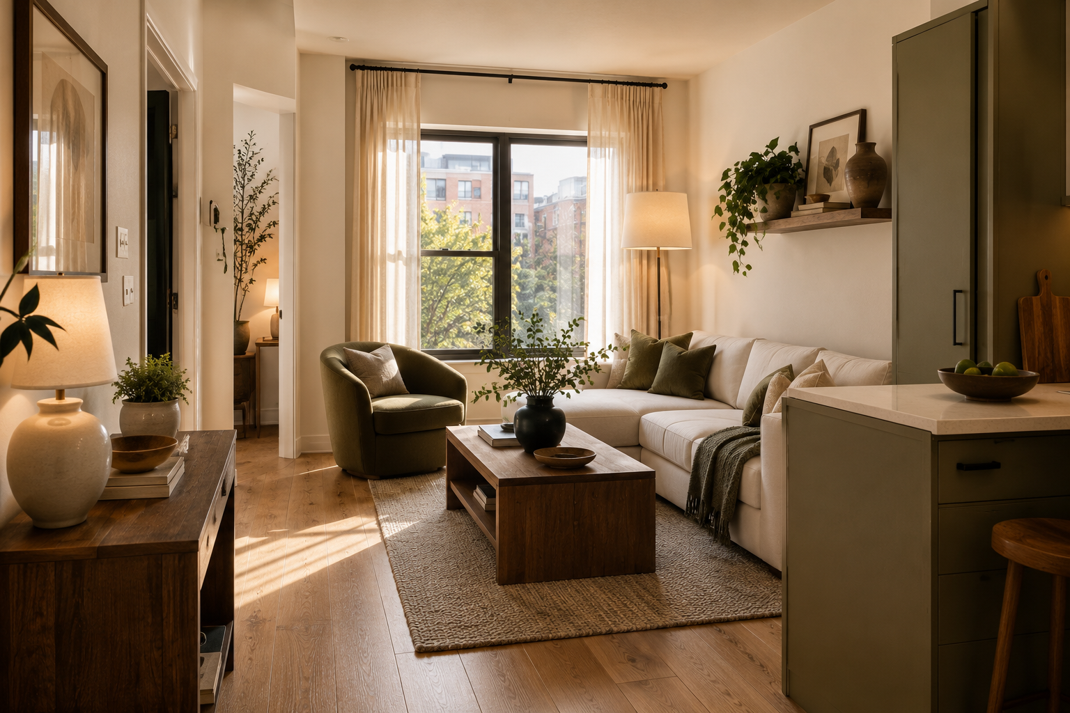 Small apartment decorating concepts showcasing smart furniture layouts and intentional studio zoning